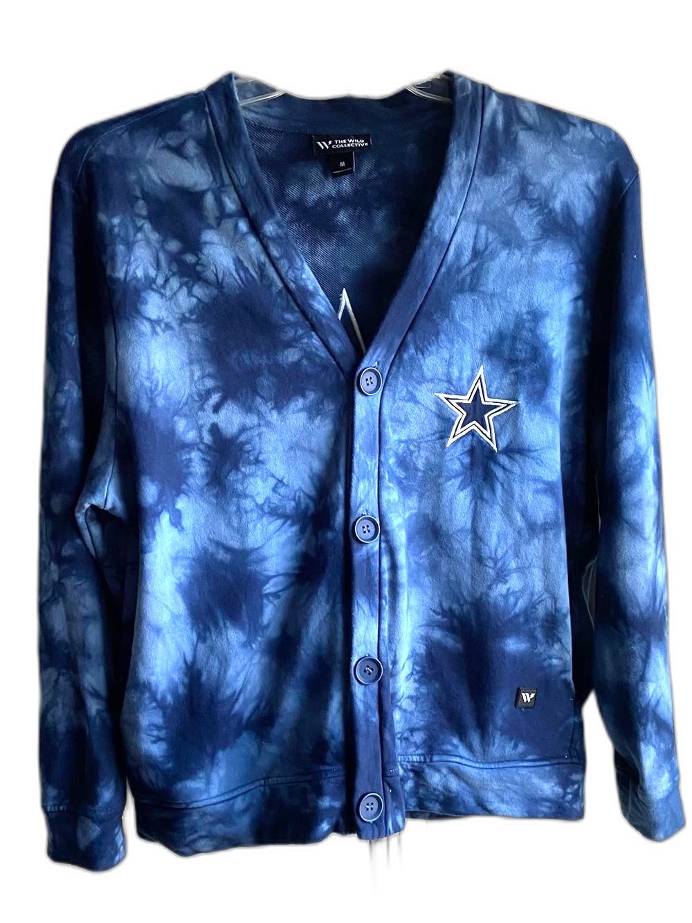 The Wild Collective Dallas Cowboys Tie Dye Button Front Cardigan Size M